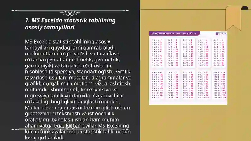 MS Excel dastrisida statistic tahlillar 3