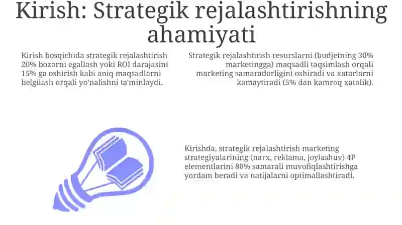 Marketingda strategik rejalashtirishning maqsadi va vazifalari 3