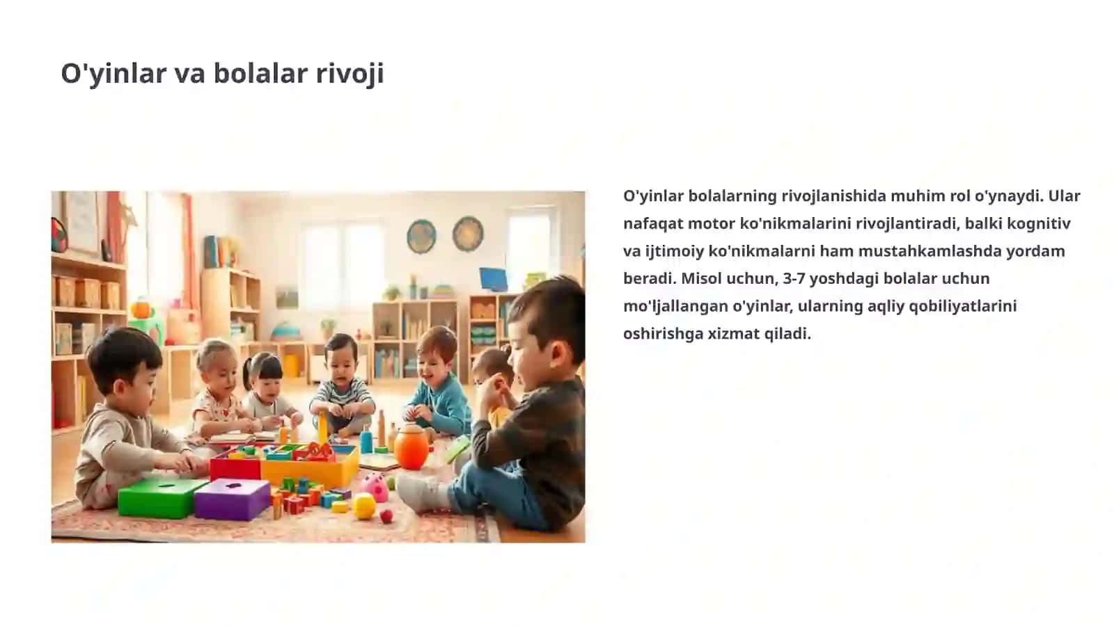 Bolalarni maktabga tayyorlashda o'yinlarning ahamiyati 3