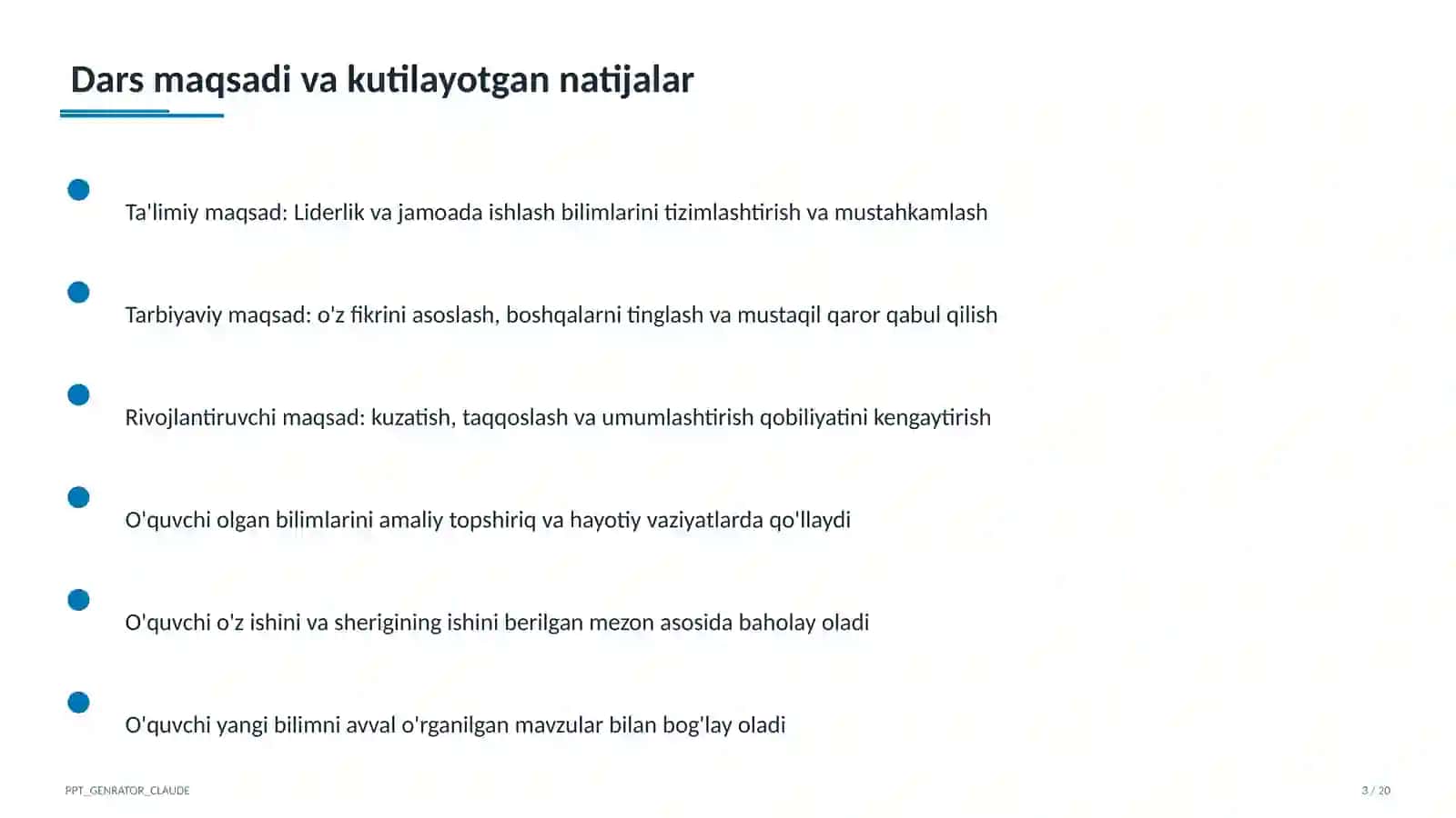 Liderlik va jamoada ishlash (11-sinf) 3