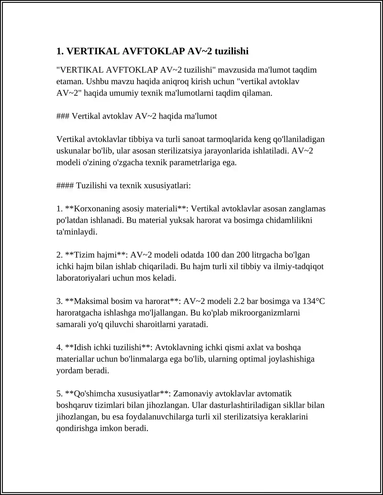 MUSTAQIL ISH Mavzu: VERTIKAL AVFTOKLAP AV~2 3