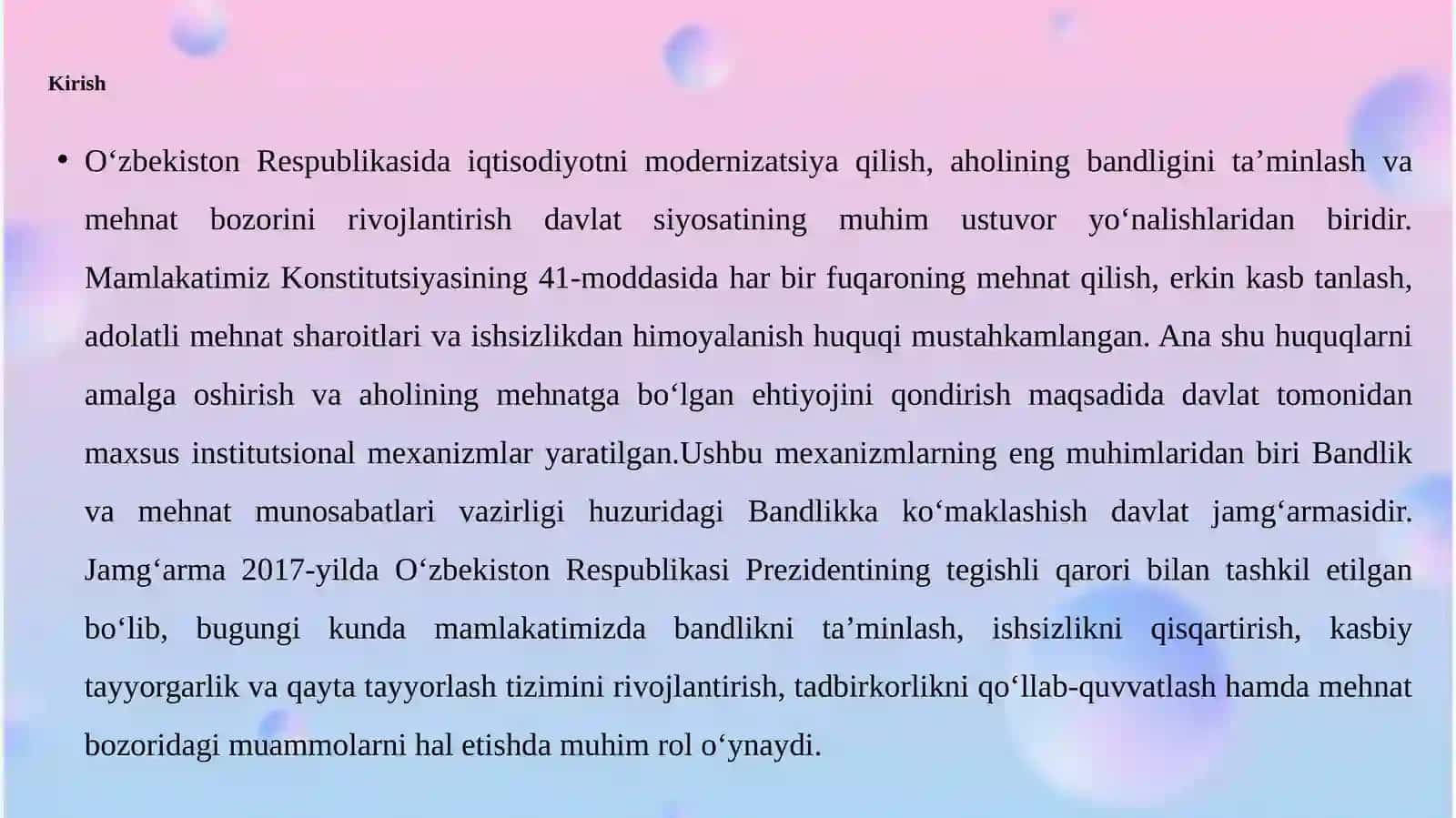 Bandlik va mehnat munosabatlari vazirligi huzuridagi Bandlikka ko‘maklashish davlat jamg‘armasi faoliyati 3