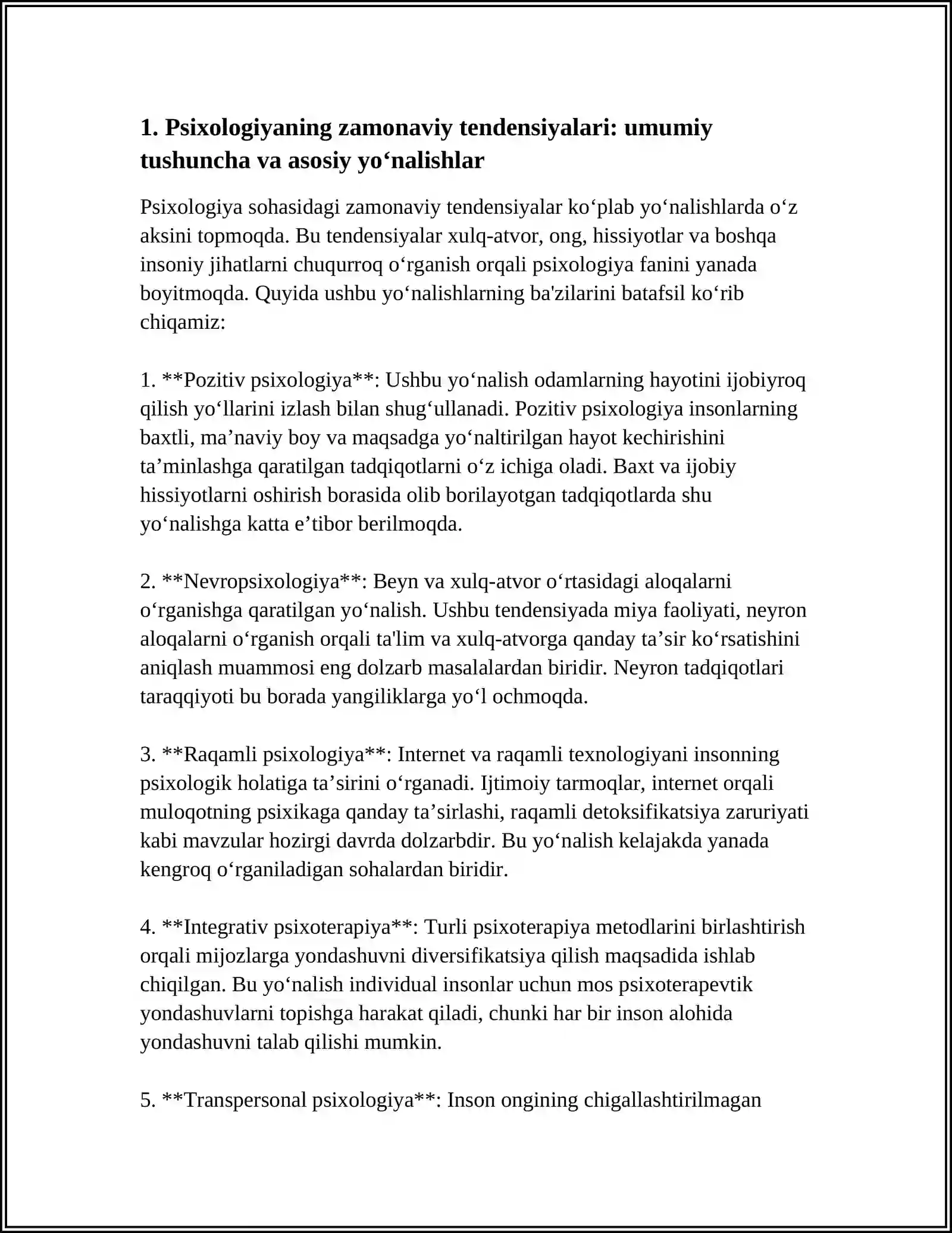PSIXOLOGIYANING ZAMONAVIY TENDENSIYALARI. GESHTALT PSIXOLOGIYASINING MAZMUN MOHIYATI 3