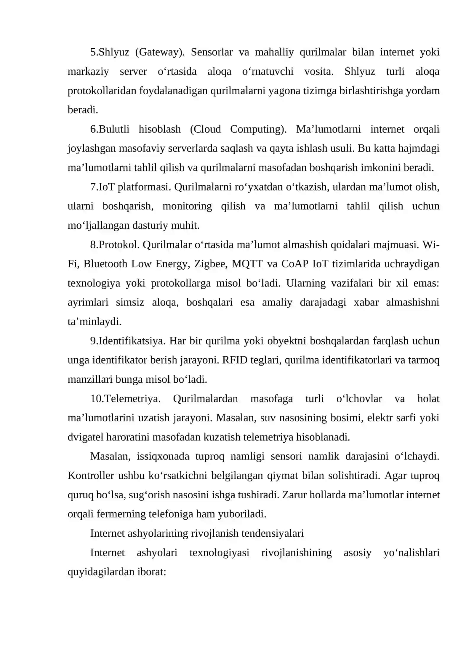 INTERNET ASHYOLARINING ASOSIY TUSHUNCHALARI VA ATAMALARI, INTERNET ASHYOLARINING RIVOJLANISH TENDENSIYALARI 3