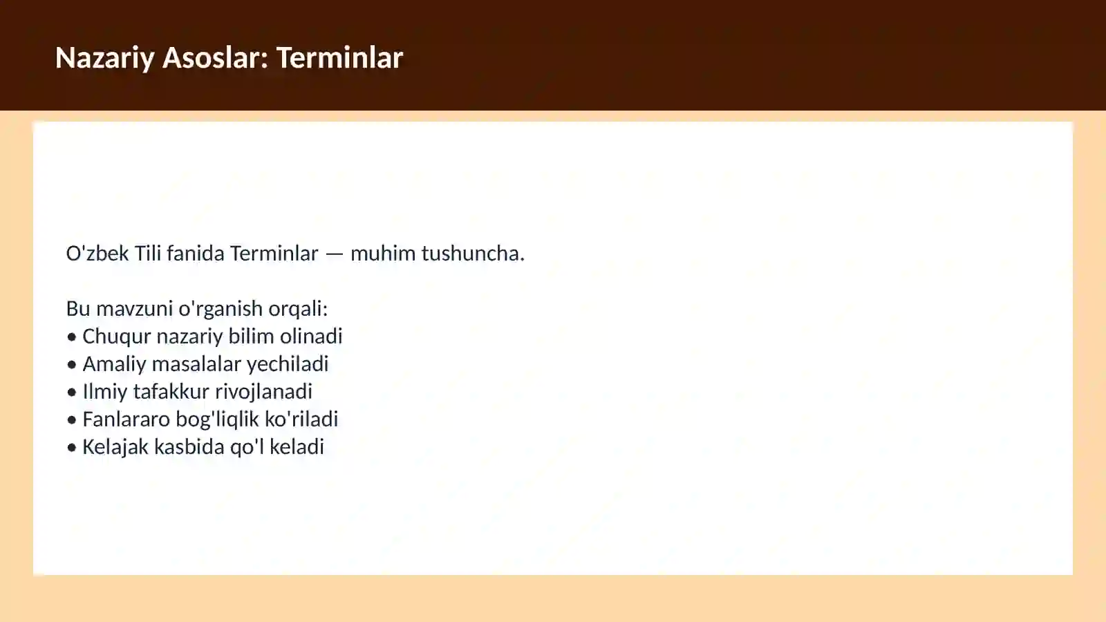 O'zbek TILI 3