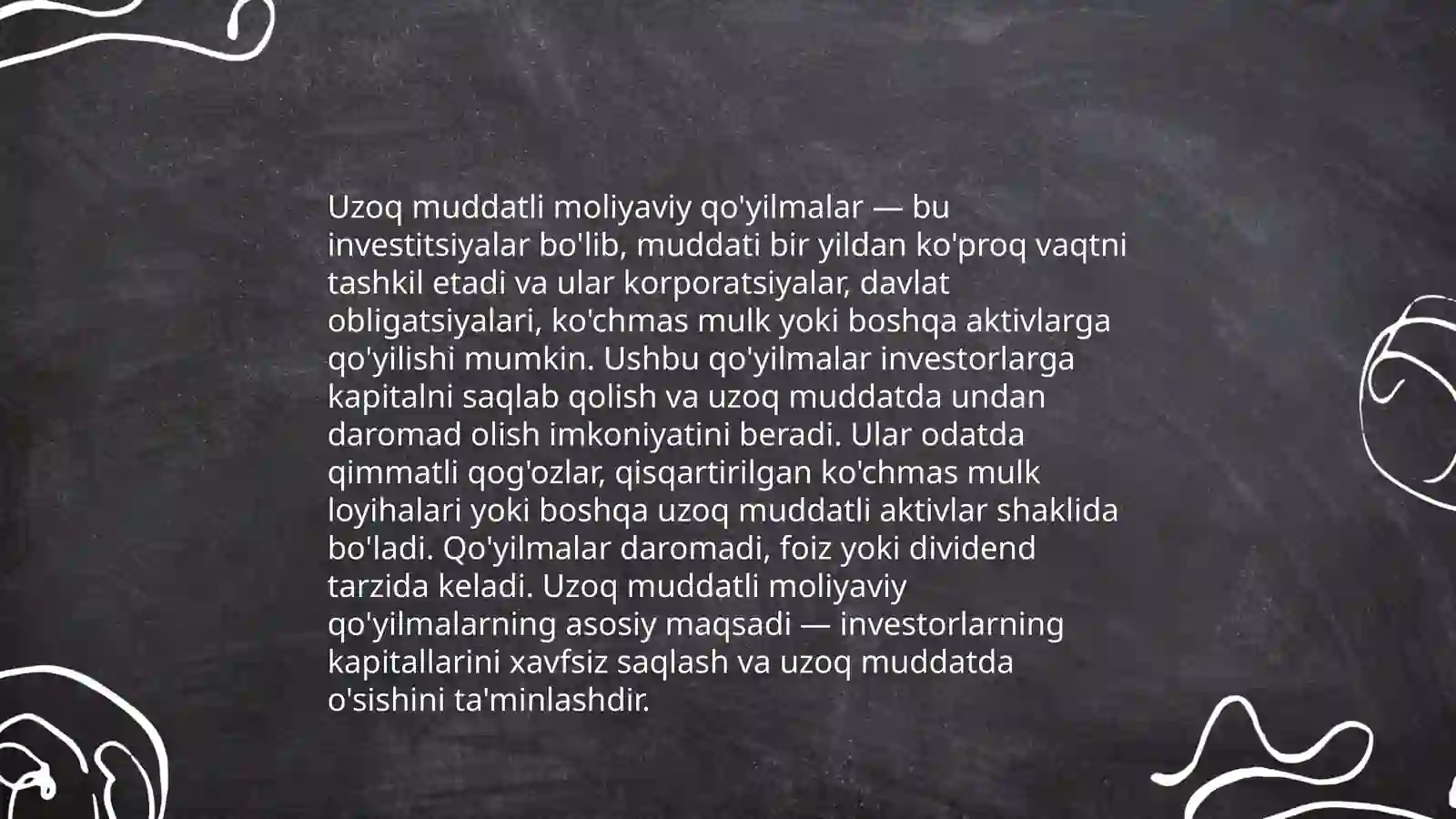 Uzoq muddatli moliyaviy qo'yilmalar tarkibi 3