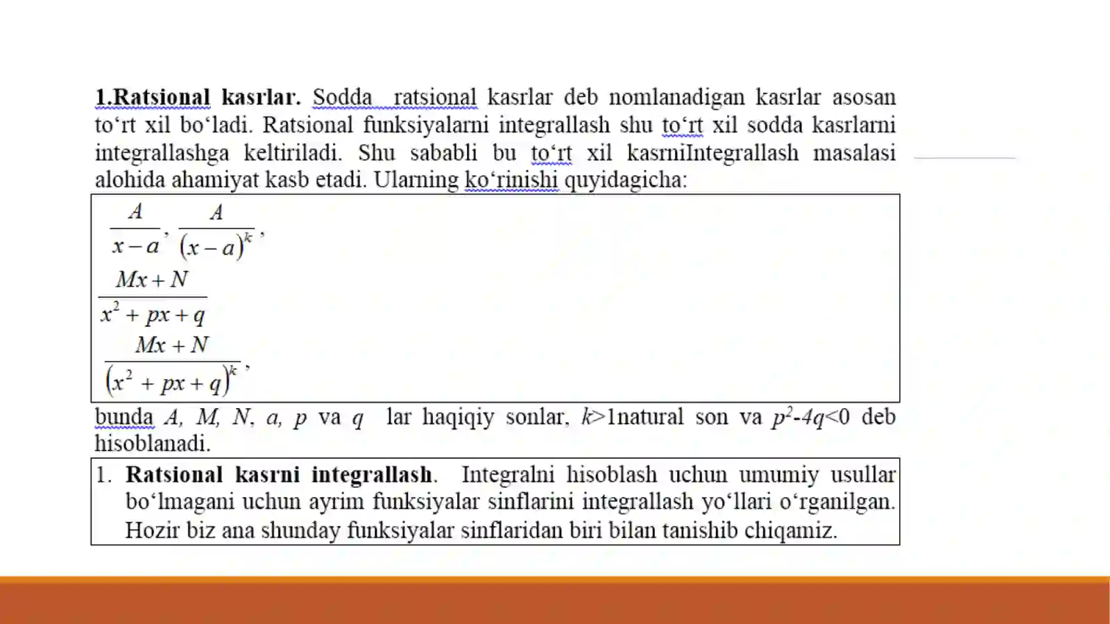 MAVZU.RATSIONAL FUNKSIYALARNI INTEGRALLASH 3