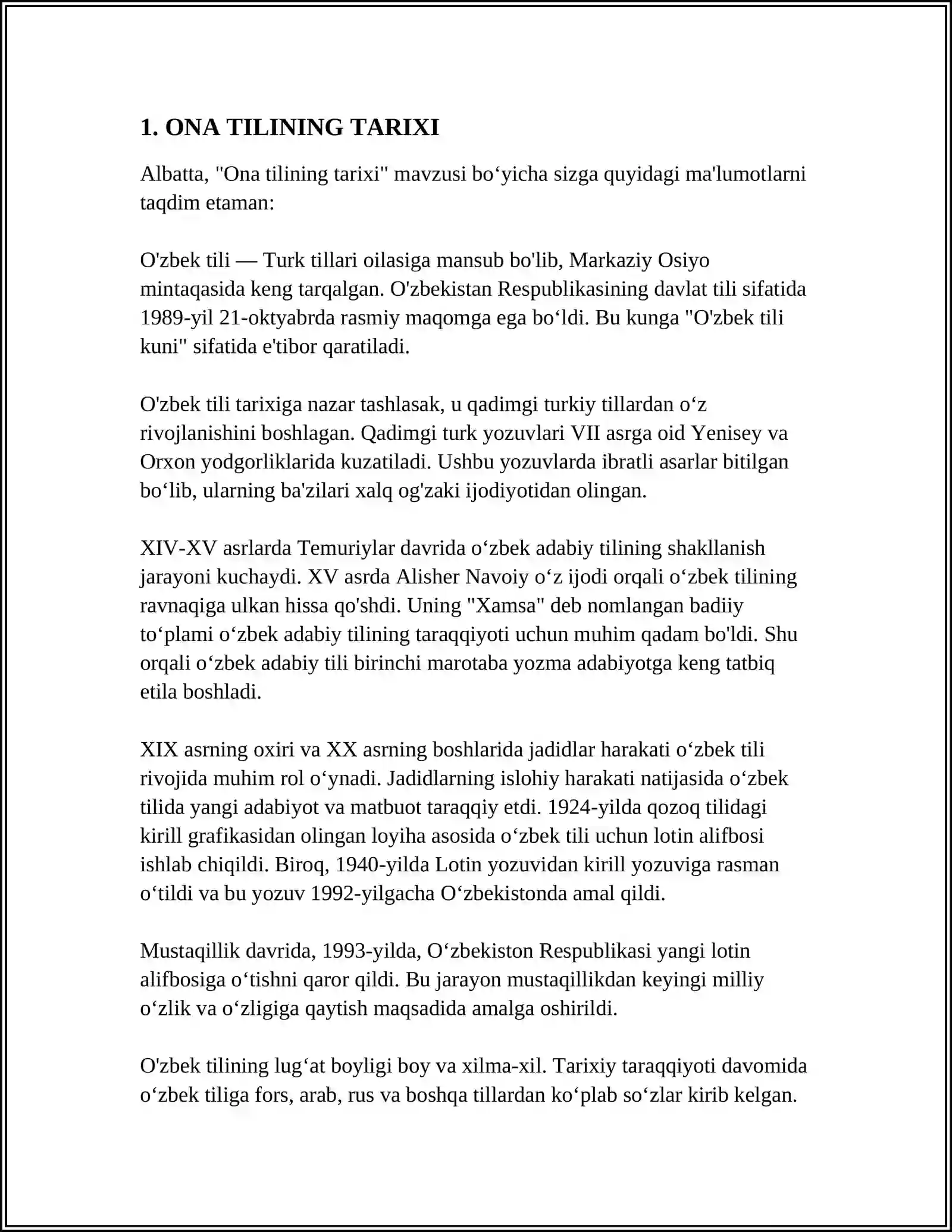 ONA TILINING TARIXI 3