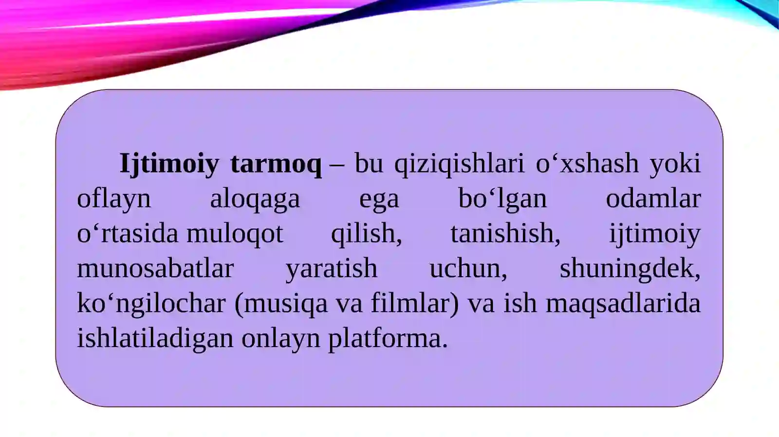 Ijtimoiy tarmoq tushunchasi va uning mohiyati 3