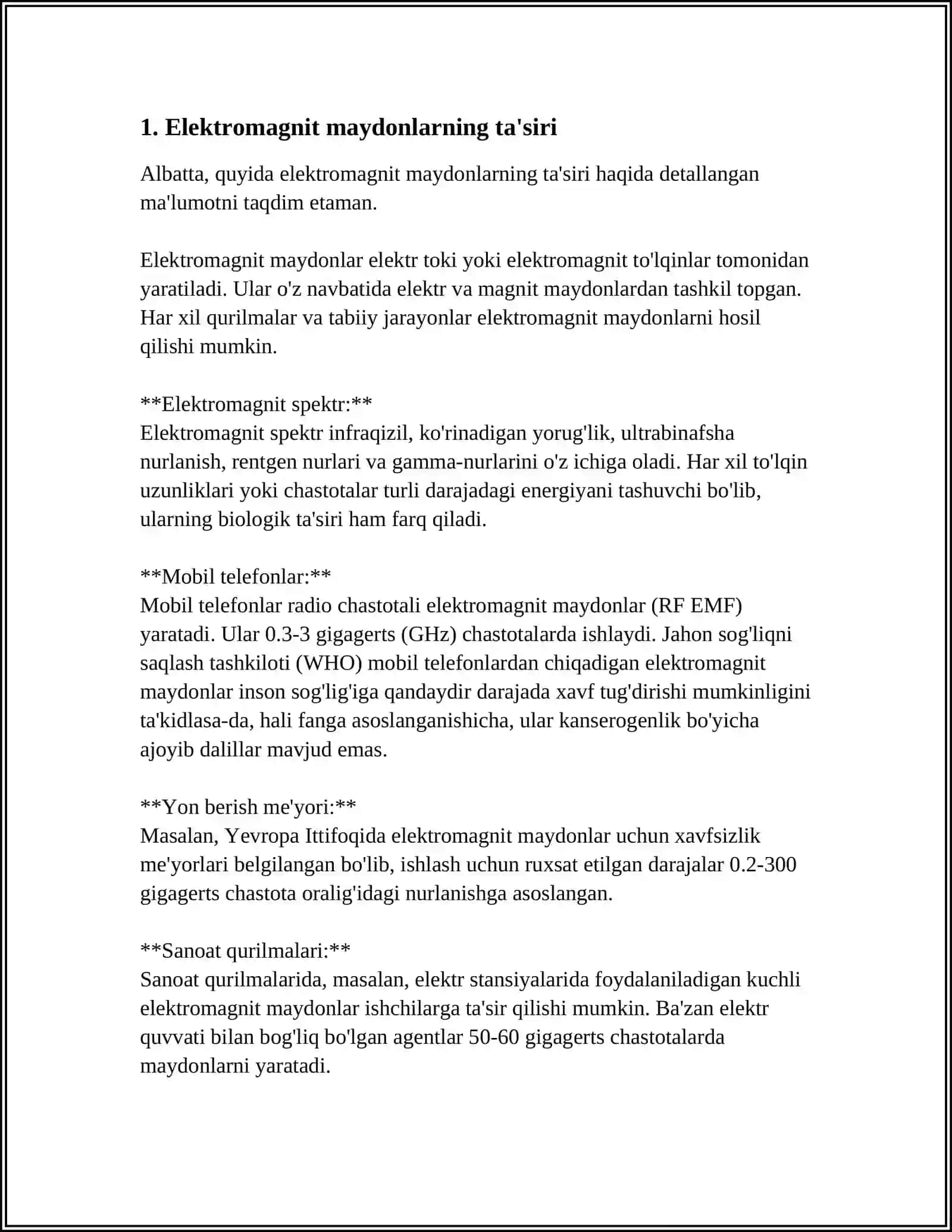 ELEKTROMAGNIT MAYDONLARDAN MUXOFAZALANISH VOSITALARINI TAYYORLASHDA ISHLATILADIGAN ASOSIY MATYERIALLAR 3