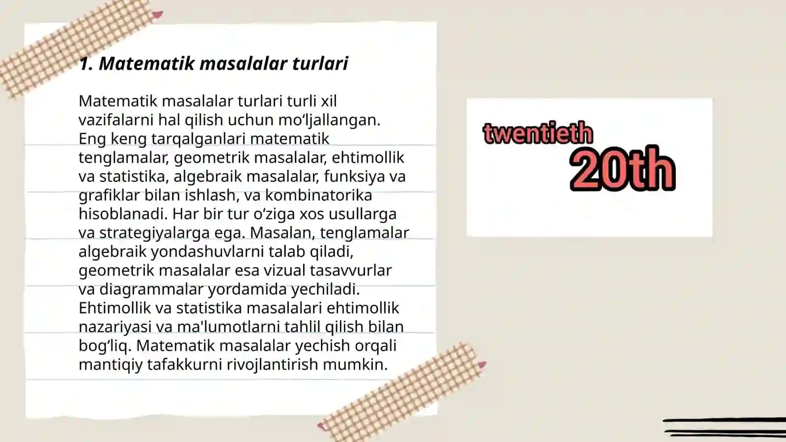 Matematika o'qitishda masalaning bajaradigan funksiyalari 3