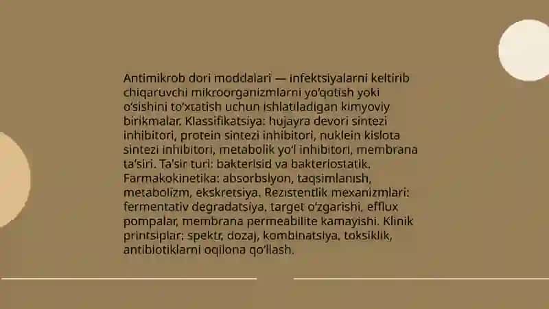 Anti mikrob dori moddalari farmakologiasi 3