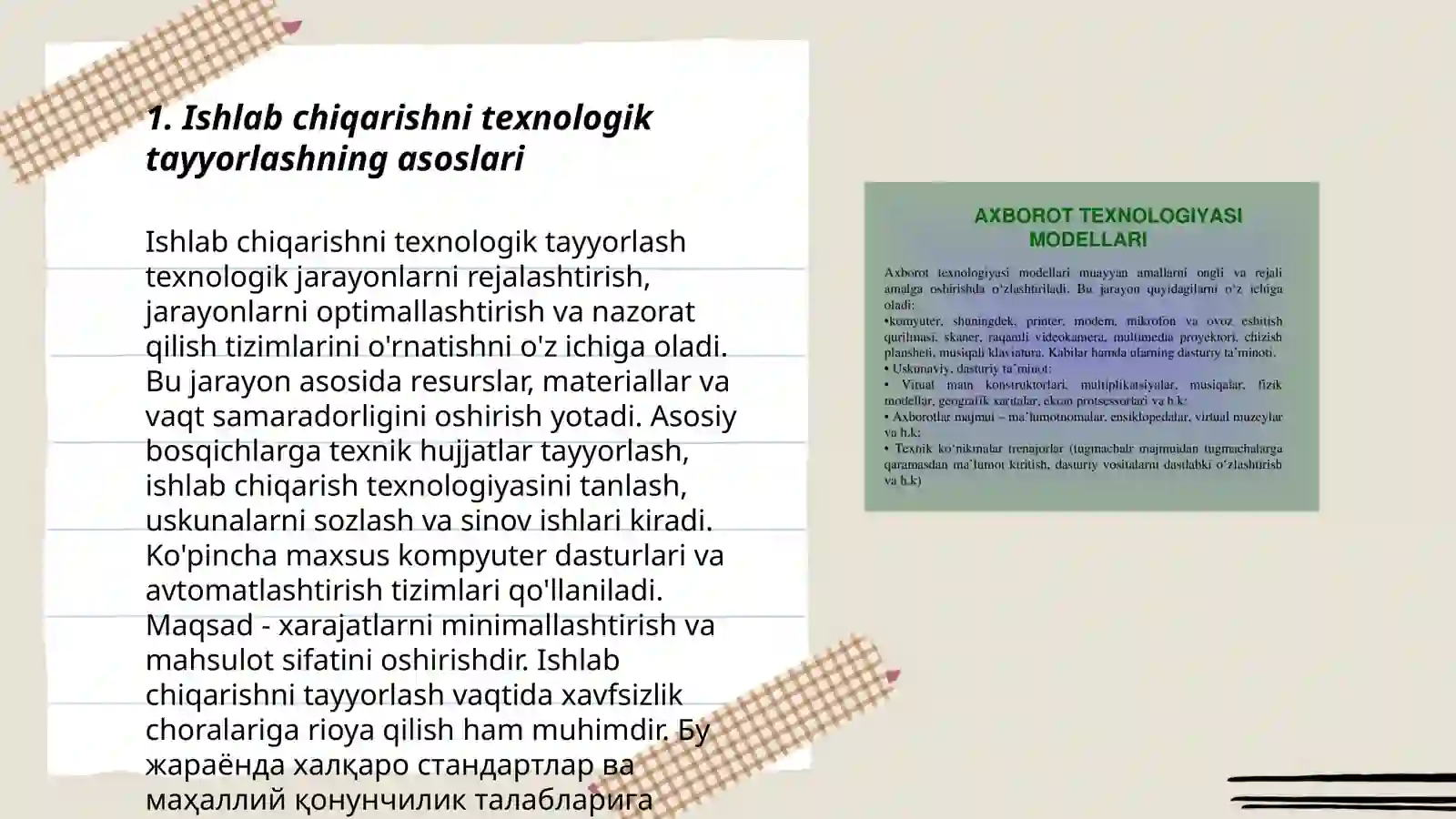 Ishlab chiqarishni texnologik tayyorlashning asoslari 3