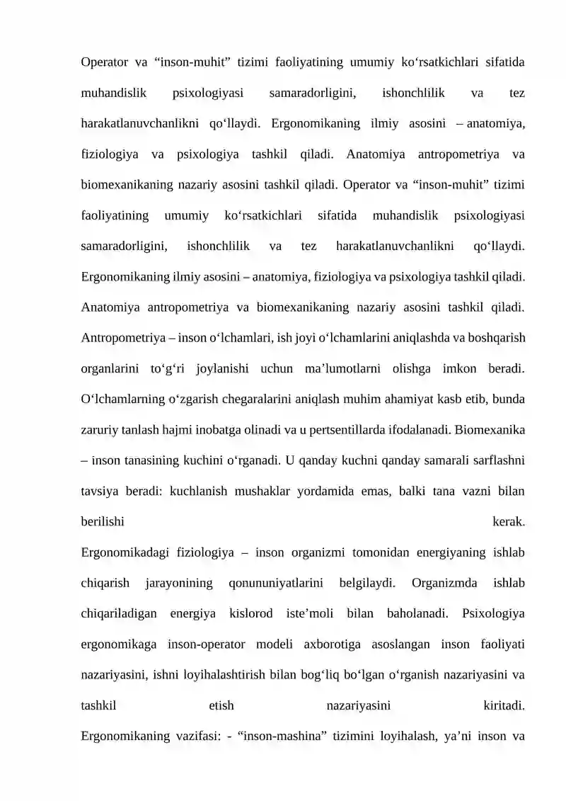 Ergonomika va inson faoliyati 3
