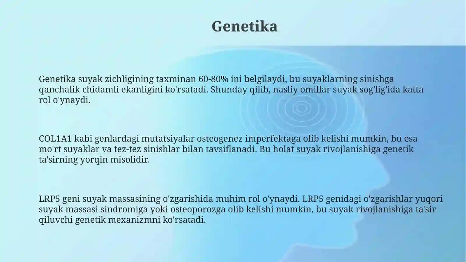 Suyaklarning o'sishi rivojlanishiga ta'sir etuvchi omillar 3
