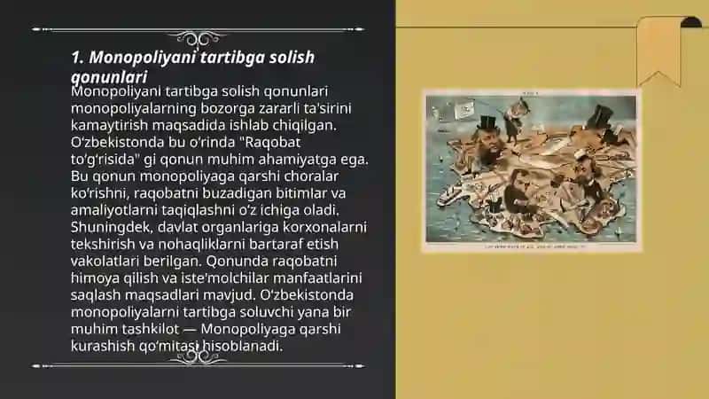 Monopoliyani tartibga solish va adolatli raqobatni taʼminlash 3