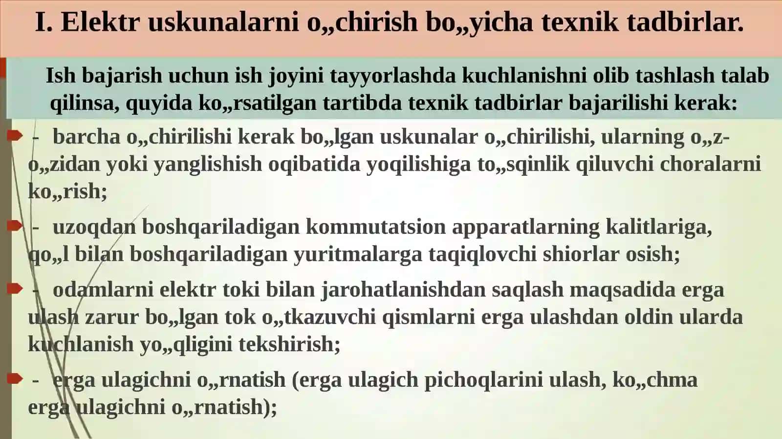 Elektruskunalarnio'chirishbo'yichatexniktadbirlar 3