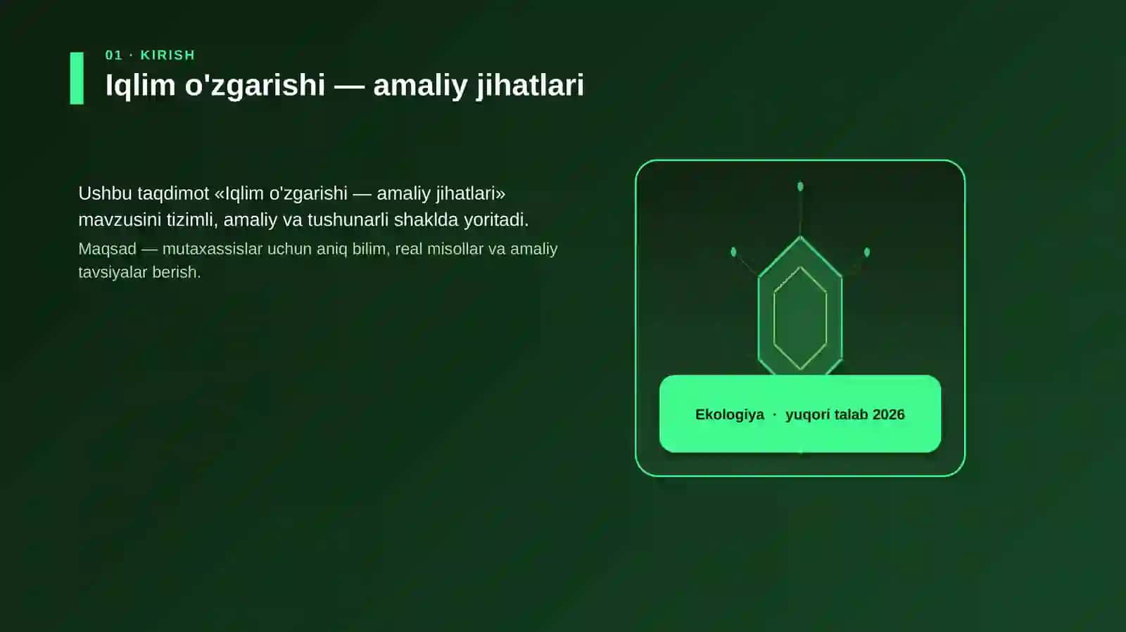Iqlim o'zgarishi — amaliy jihatlari 3