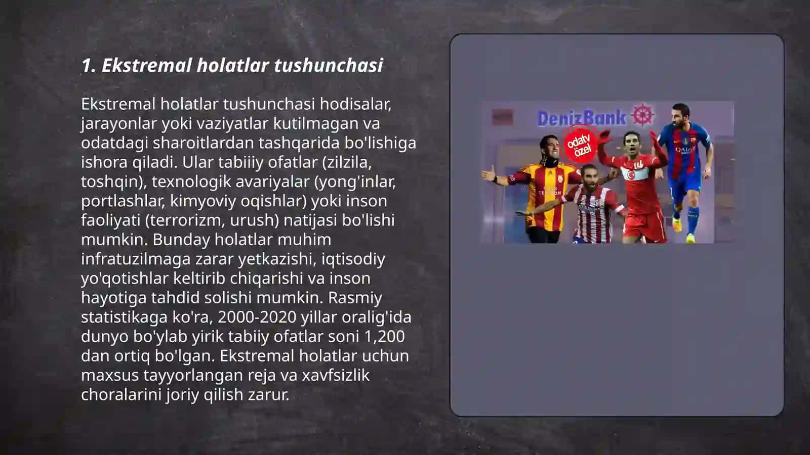 Ekstremal holatlar turalari va tipologiyasi 3