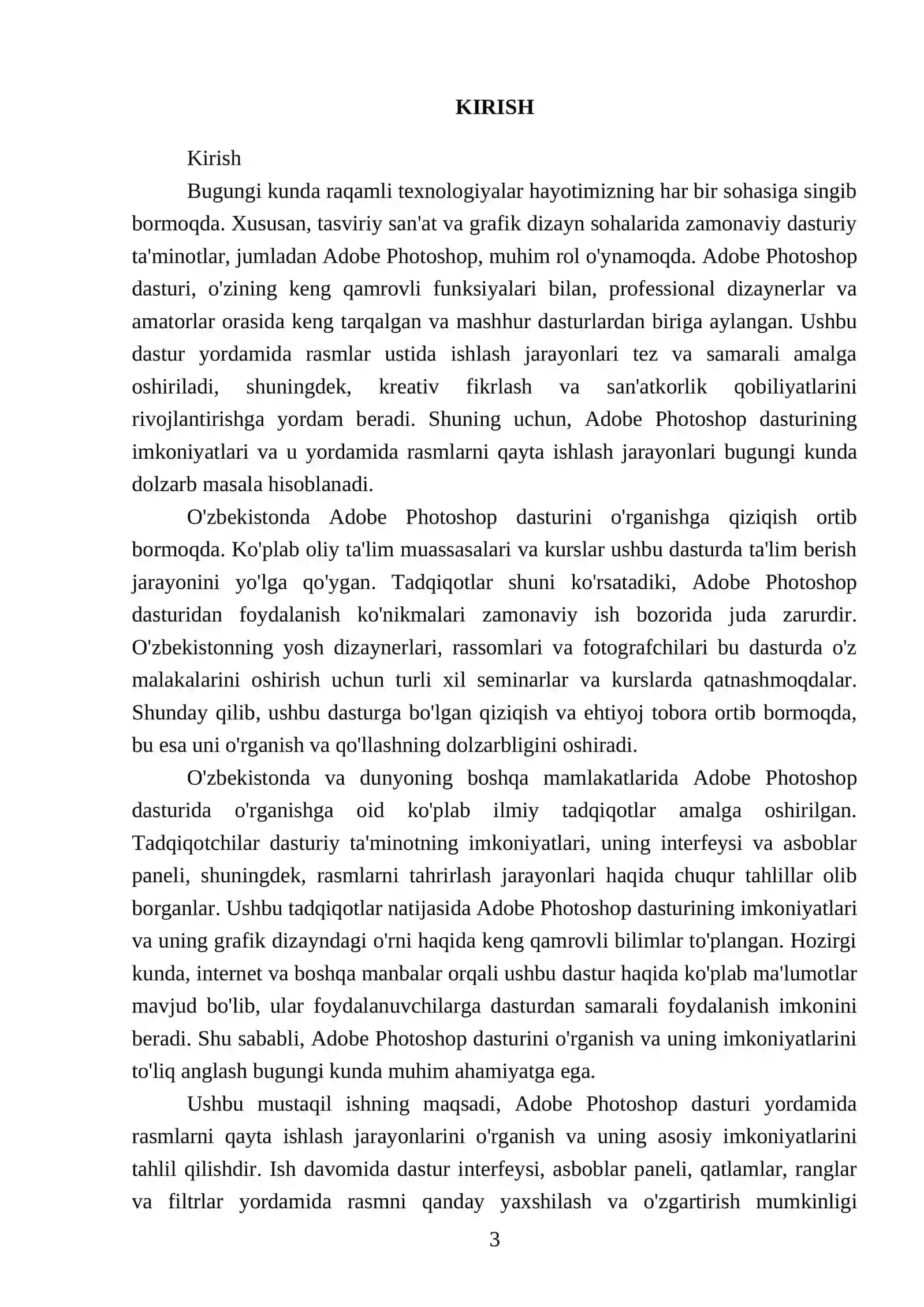 Adobe Photoshop dasturi yordamida rasmlarni qayta ishlash 3