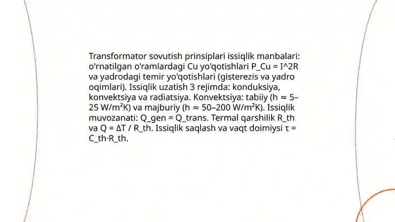 Transformatorlarning sovutish usullari va belgilanishlari 3