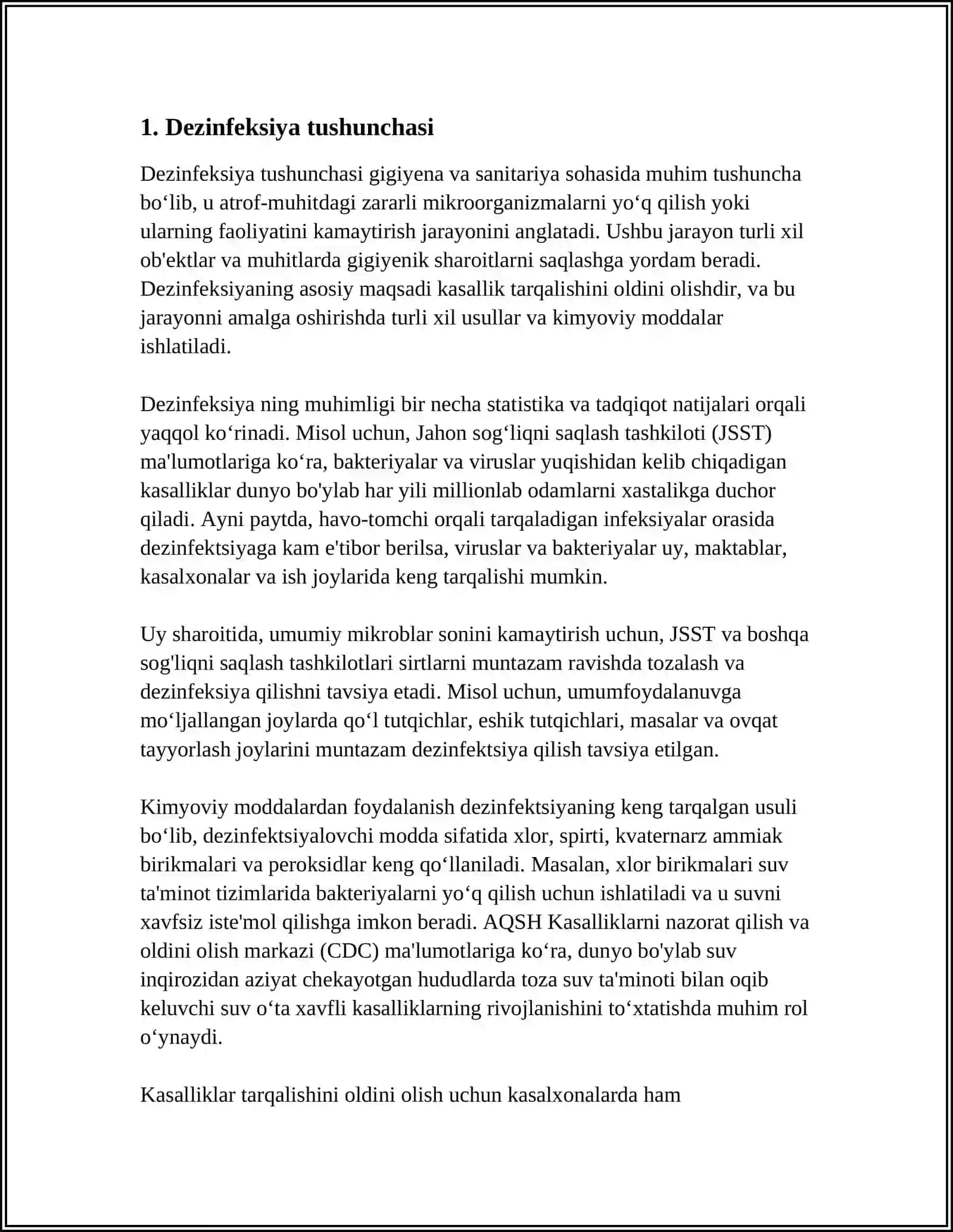 DIZENFEKSIYA TASNIFI 3