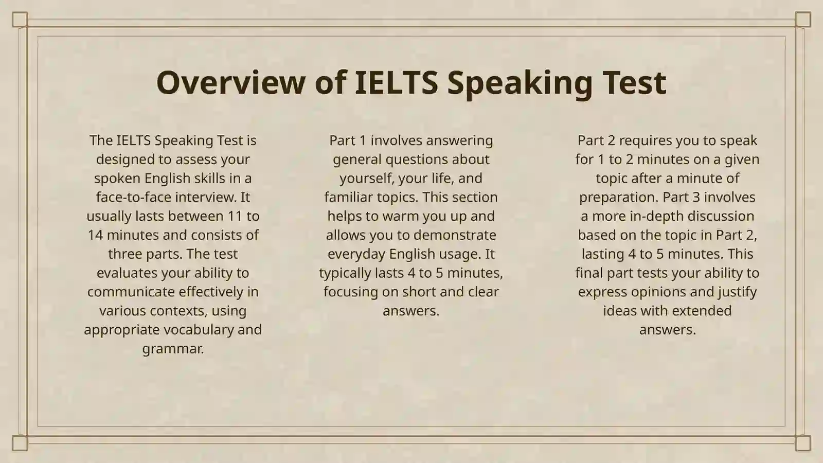 IELTS SPEAKING MOCK 3