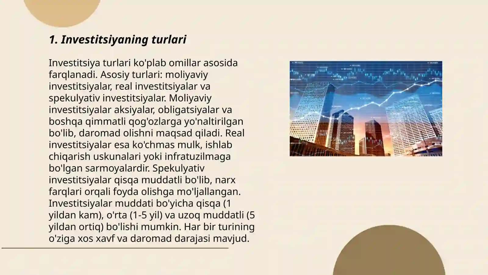 Investitsiya: Dinamika makroiqtisodiyot fanidan Otrabotka ishi 3