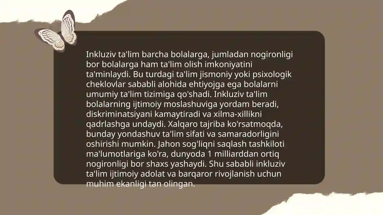 Alohida taʼlim ehtiyojlari boʻlgan bolalarning inkluziv taʼlimi yangi taʼlimiy amaliyot sifatida 3