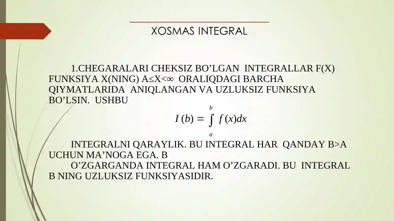 Xosmas integral 3