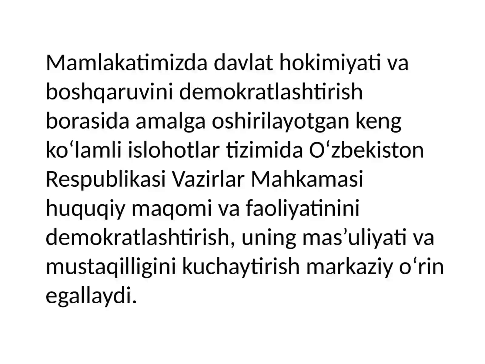 Oʻzbekistonda hokimiyatlar boʻlinishi tamoyillari 3
