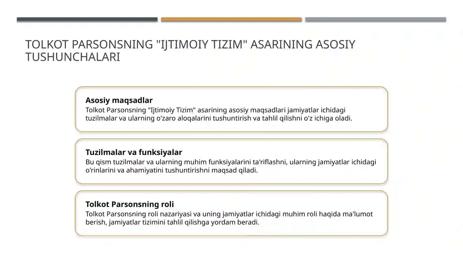 Parsonsning sotsial tizim asari 3