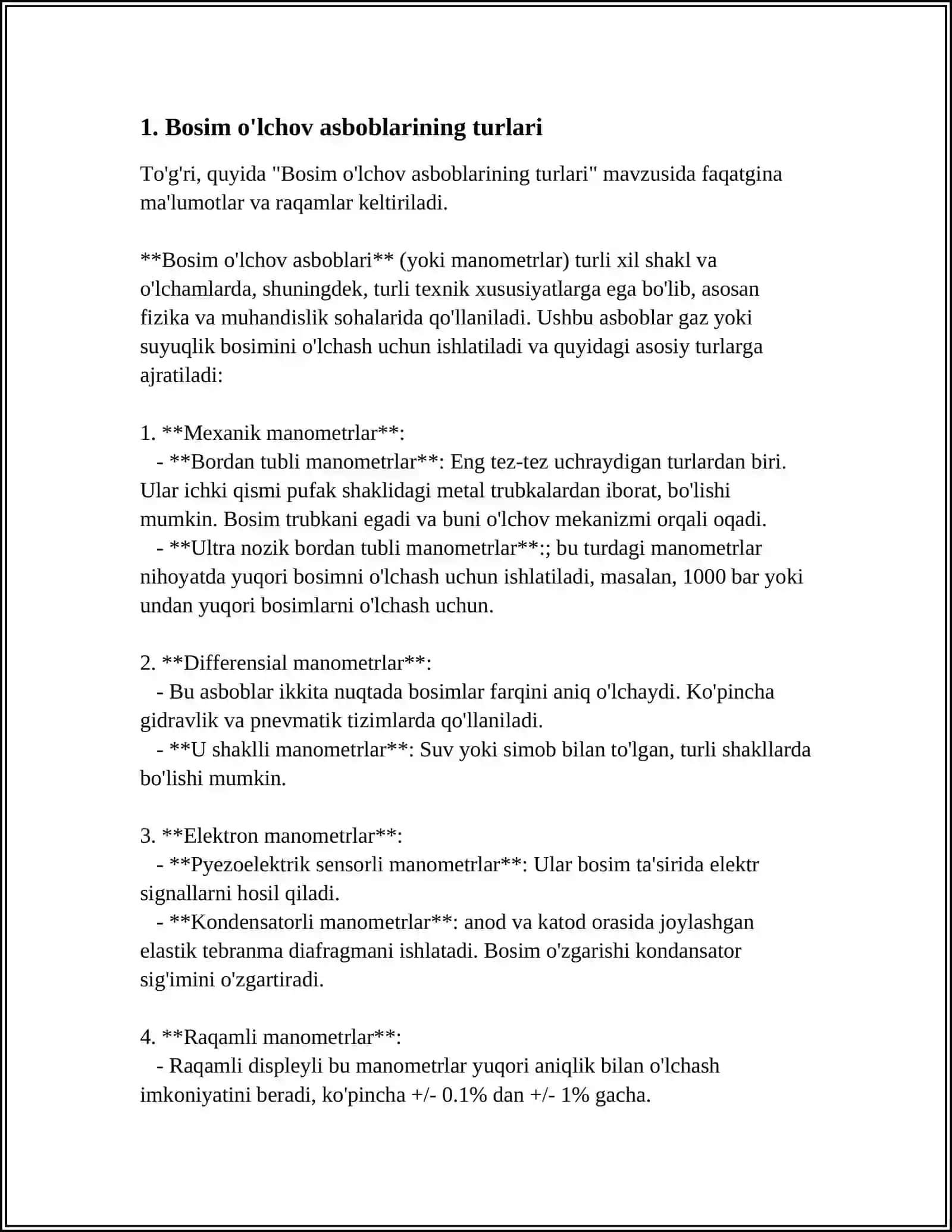 Bosim o'lchash asboblarining turlari 3