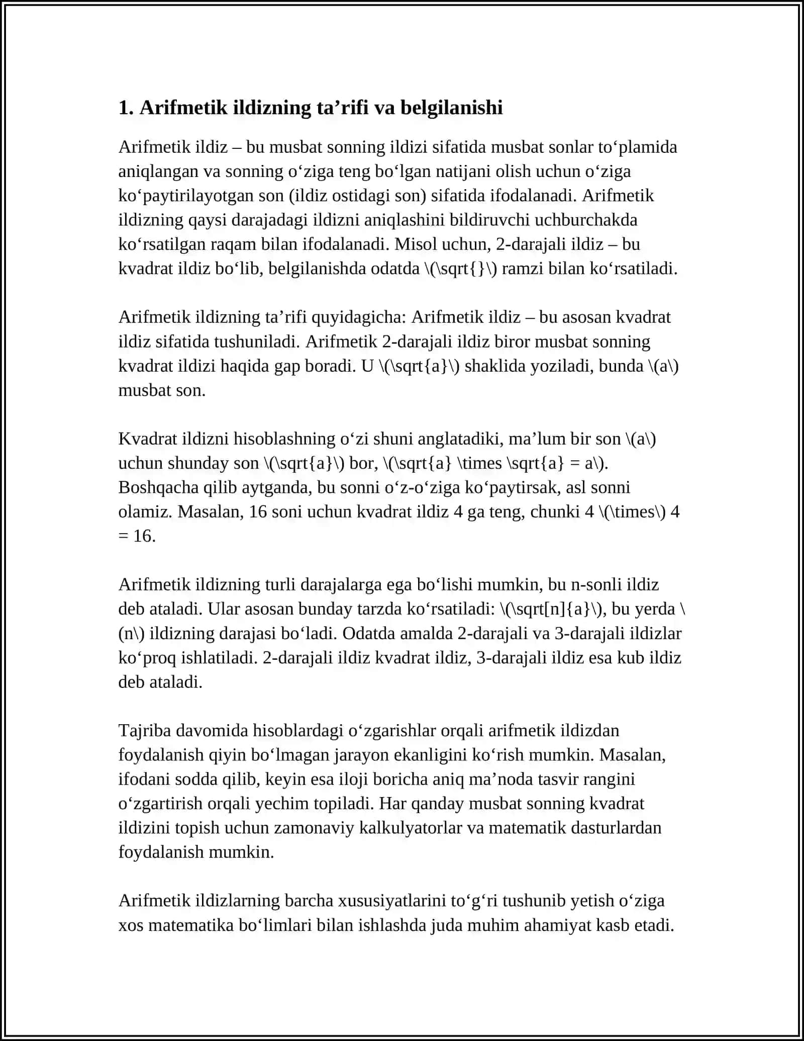 ARIFMETIK ILDIZ 3