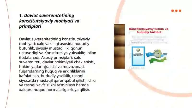 Davlat suvereniteti tashqi siyosat,mudofa va xavfsizlikning konstitutsiyaviy asoslari 3