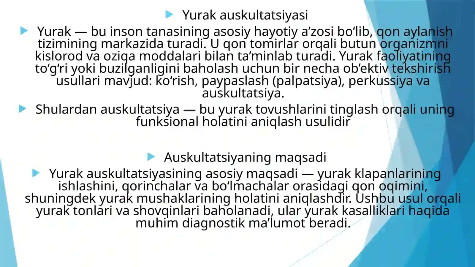 Yurak auskultatsiyasi 3