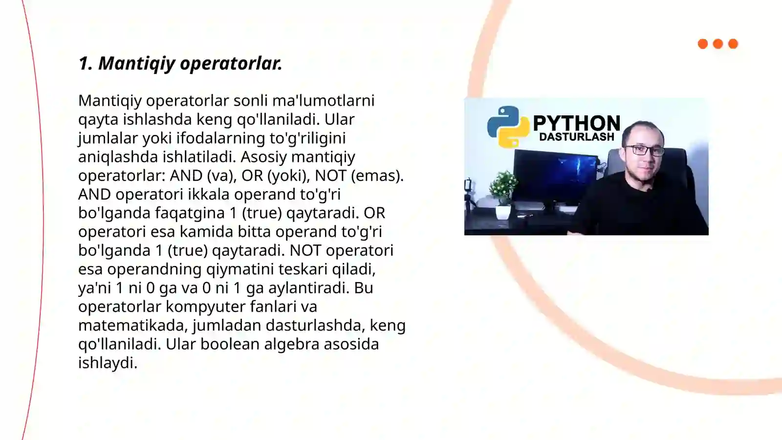 Mantiqiy operatorlar 3