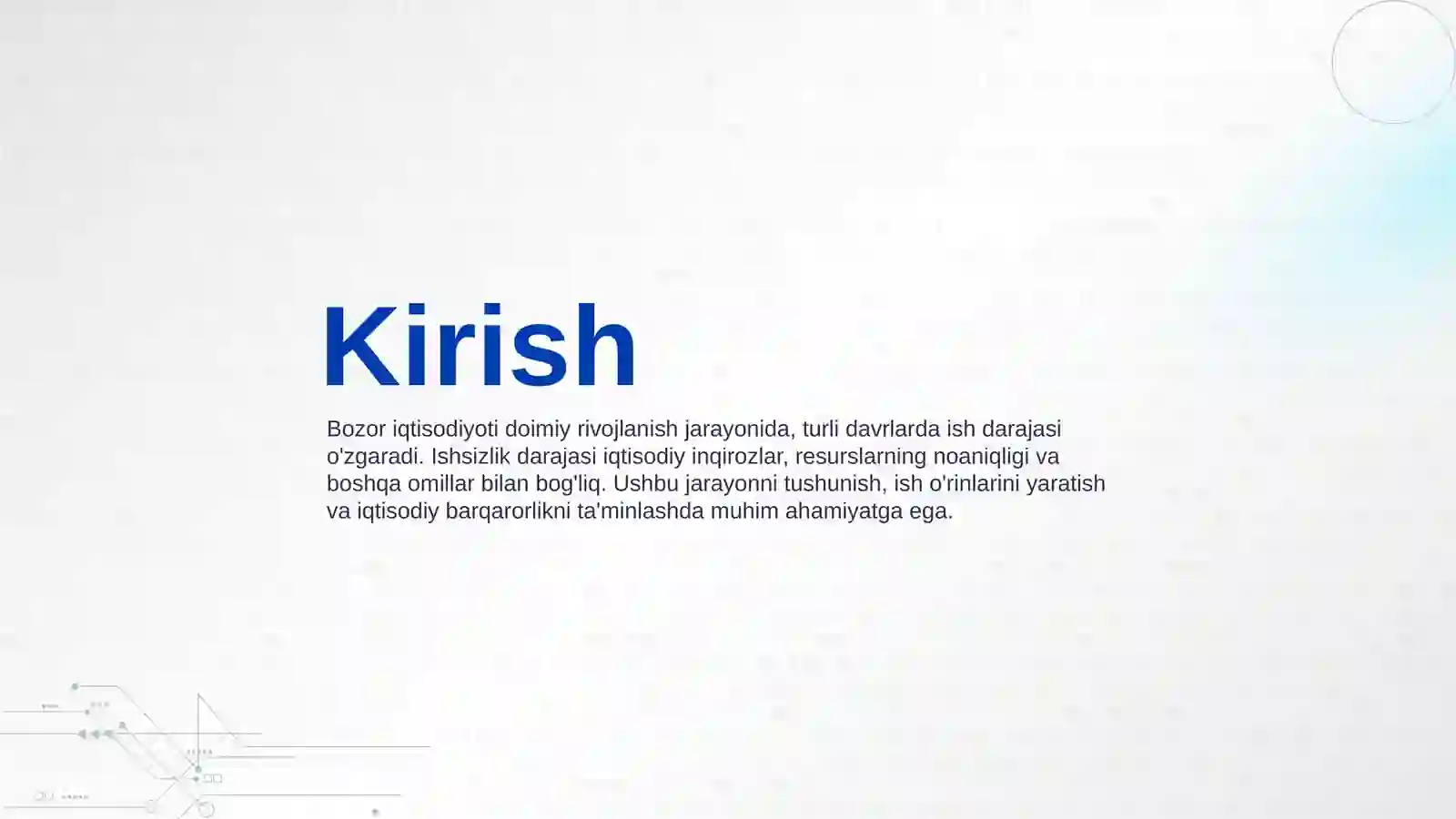 Bozor iqtisodiyotining davriy rivojlanishi. Ishsizlik 3