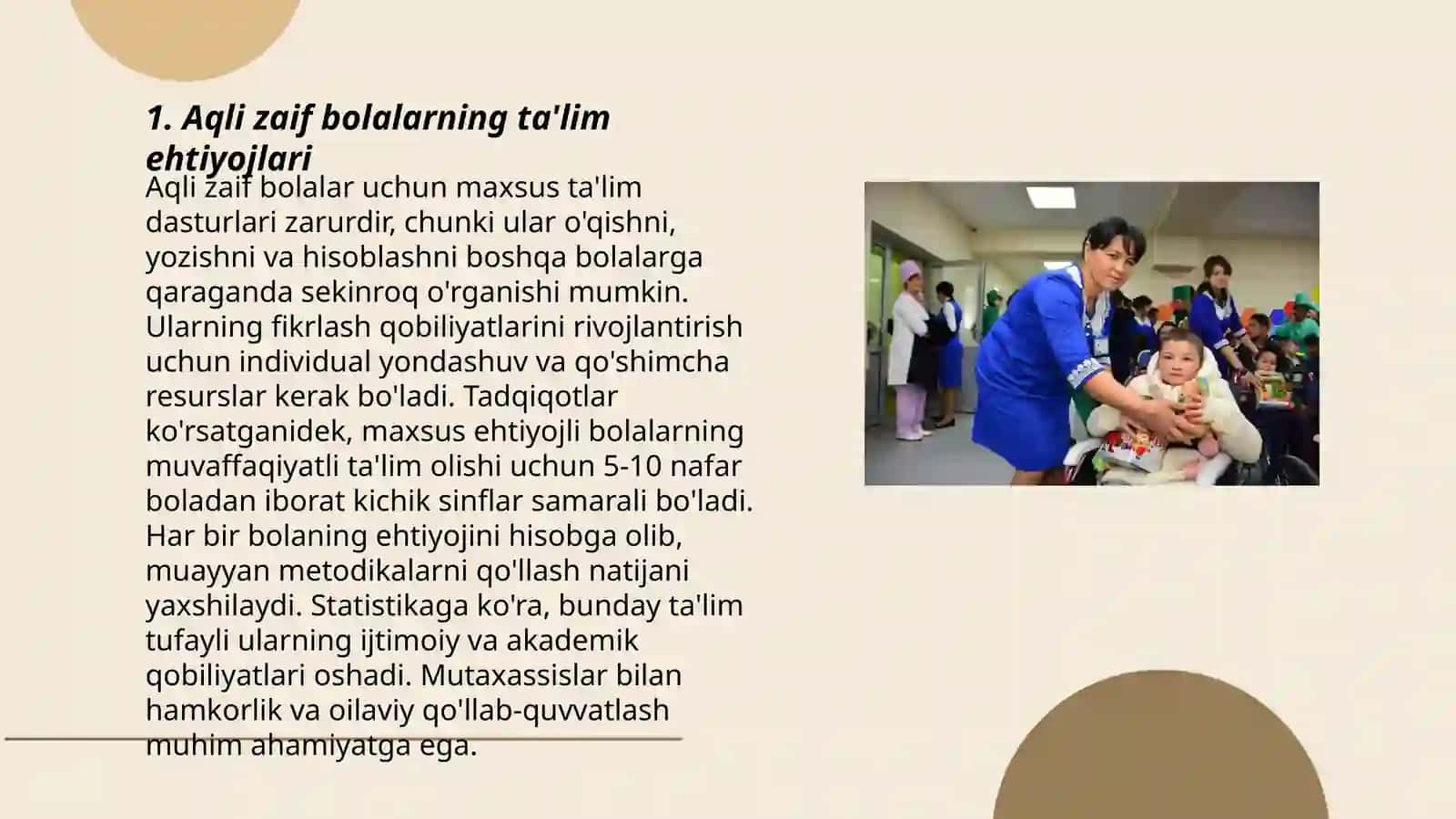 Aqli zaif bolalar VA ruhiy rivojlanishi sustlashgan bolalarning 3
