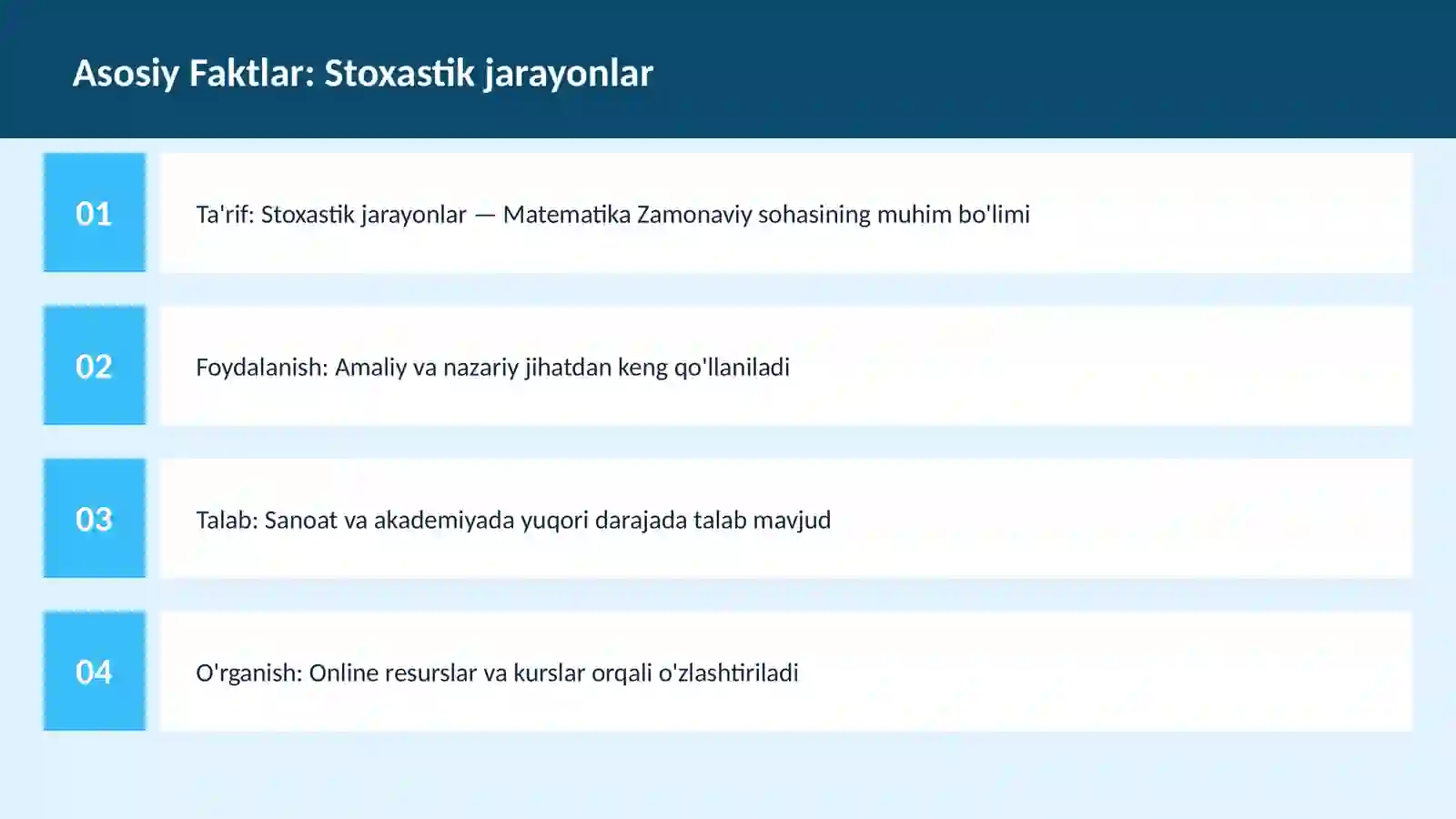 Stoxastik jarayonlar 3