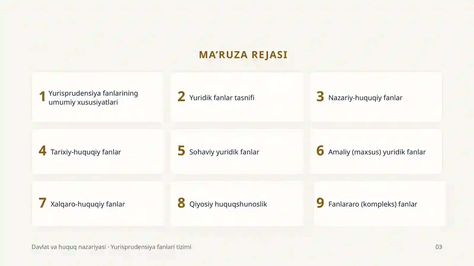 Yurisprudensiya fanlari tizimi 3