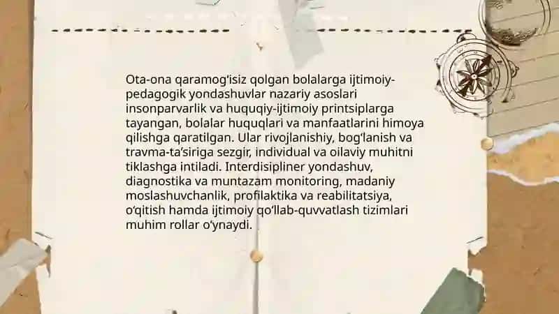 Ota ona qaramoĝisiz qolgan bolalar bilan ijtimoiy pedagogika 3