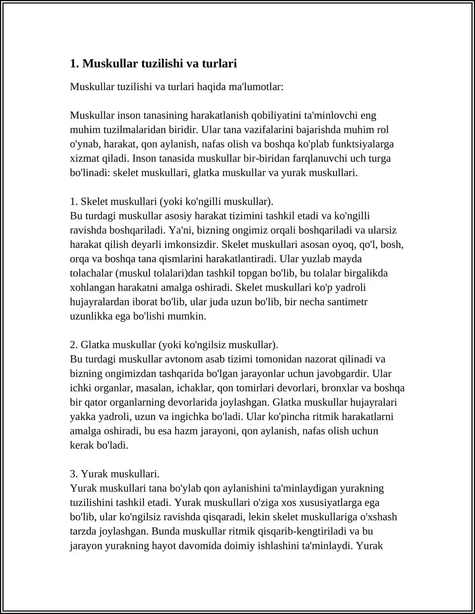 MUSTAQIL ISH Mavzu: MUSHAKLAR FIZIOLOGIYASI. TISHLI VA SILLIQ TETANUS 3