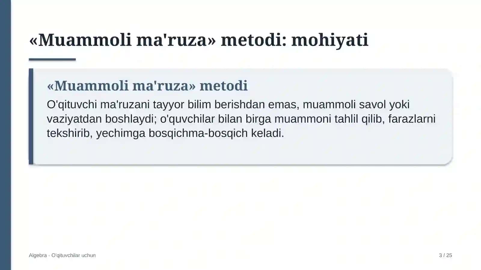 algebra darslarida muammoli ma'ruza metodidan foydalanish 7484 3