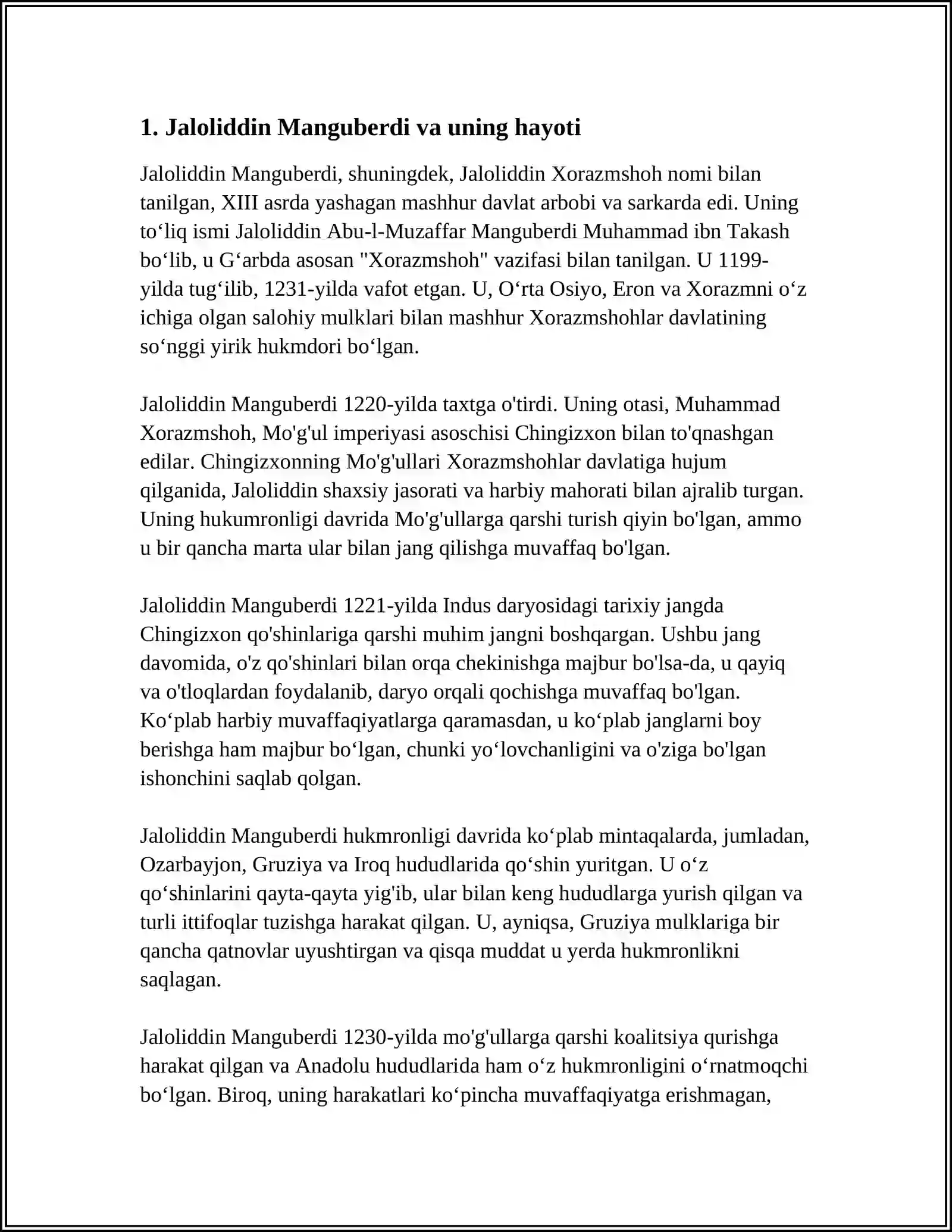 JALOLIDDIN MANGUBERDI VATAN HIMOYACHISI 3