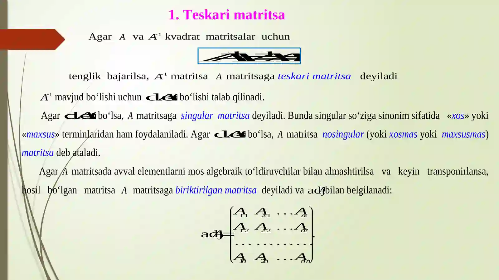 Teskari matritsa 3
