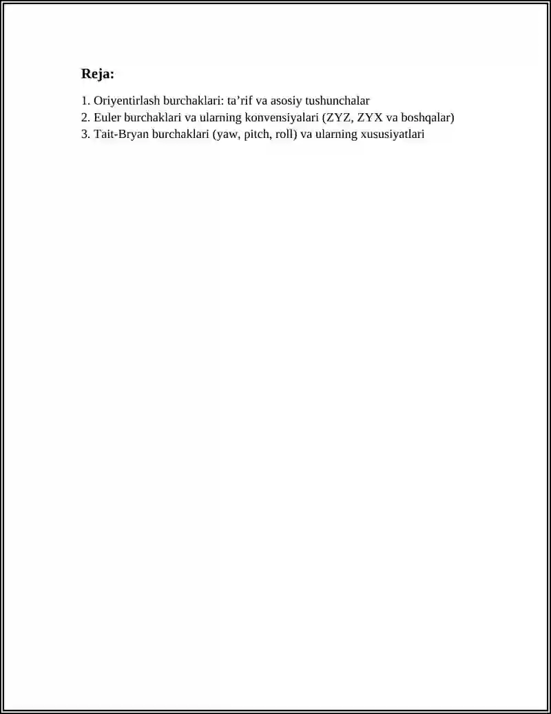 ORIYENTIRLASH BURCHAKLARI 3