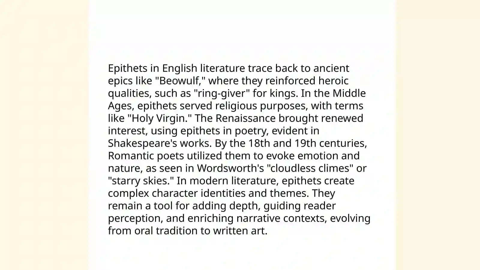 Comparative study of epithet 3