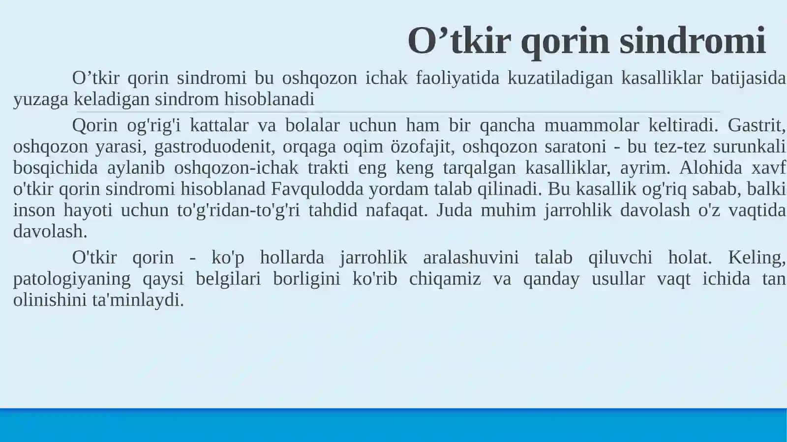 Qorin bo‘shlig‘ining o‘tkir xirurgik kasalliklari (O‘tkir qorin sindromi) 3