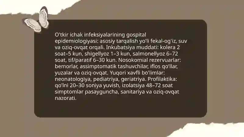 O'tkir ichak infeksiyalarining gospital epidemiologiyasi va nosokomial tarqalishi 3